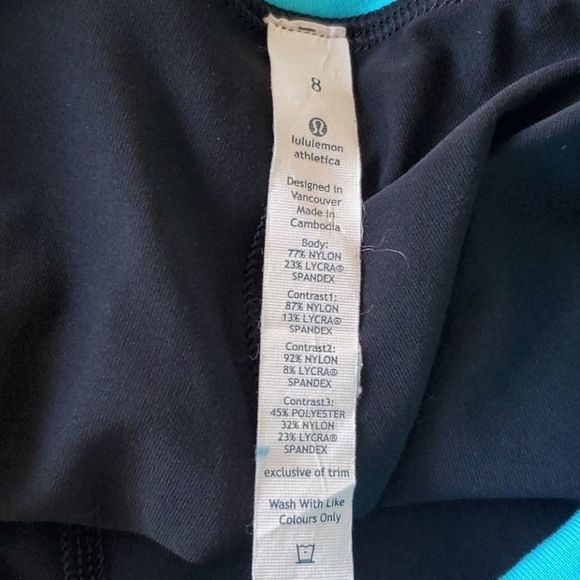 Lululemon A Go-Go Crop Black/Twin Stripe Spry Blue - Picture 6 of 6